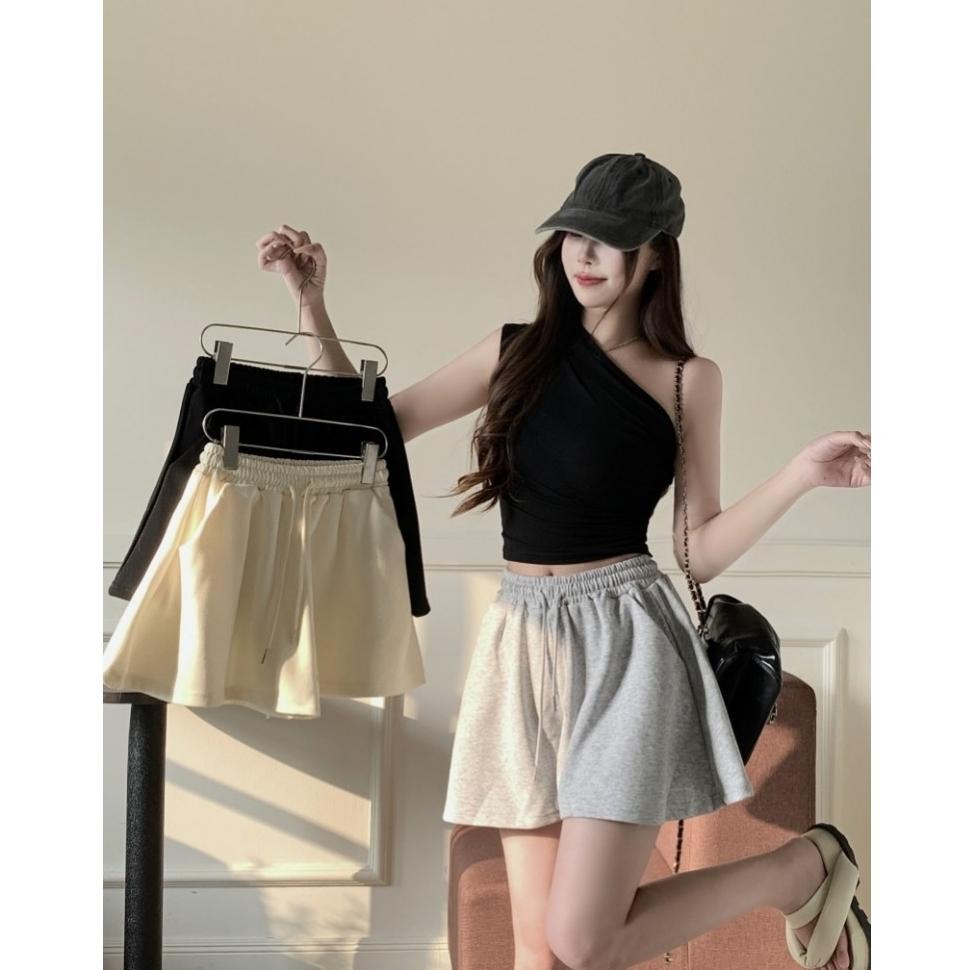 【RENA小舖 台灣現貨每天出】純棉抽繩運動短褲/高腰/透氣/短褲/抽繩短褲/運動短褲女/顯瘦【R21789】-細節圖2