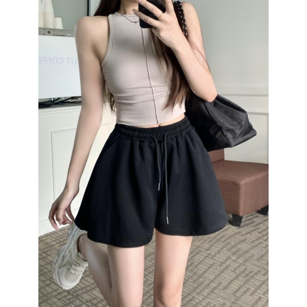 【RENA小舖 台灣現貨每天出】純棉抽繩運動短褲/高腰/透氣/短褲/抽繩短褲/運動短褲女/顯瘦【R21789】-細節圖5