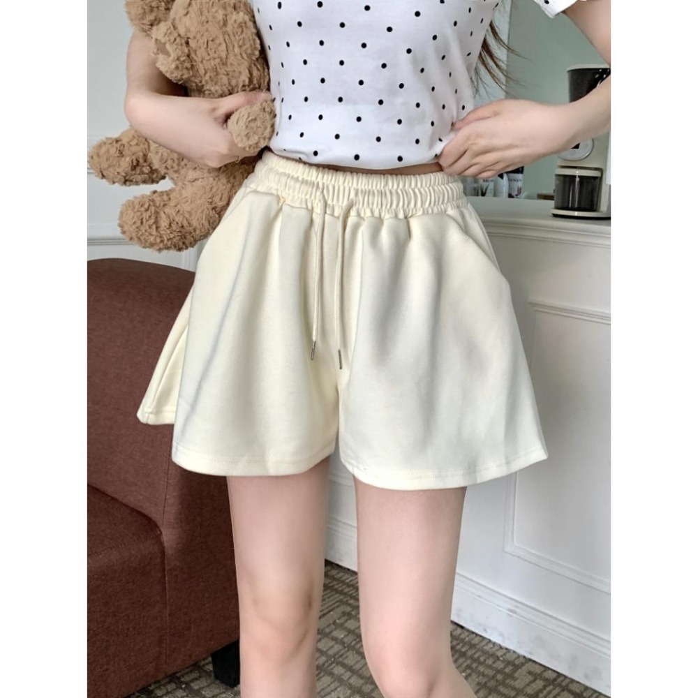 【RENA小舖 台灣現貨每天出】純棉抽繩運動短褲/高腰/透氣/短褲/抽繩短褲/運動短褲女/顯瘦【R21789】-細節圖6