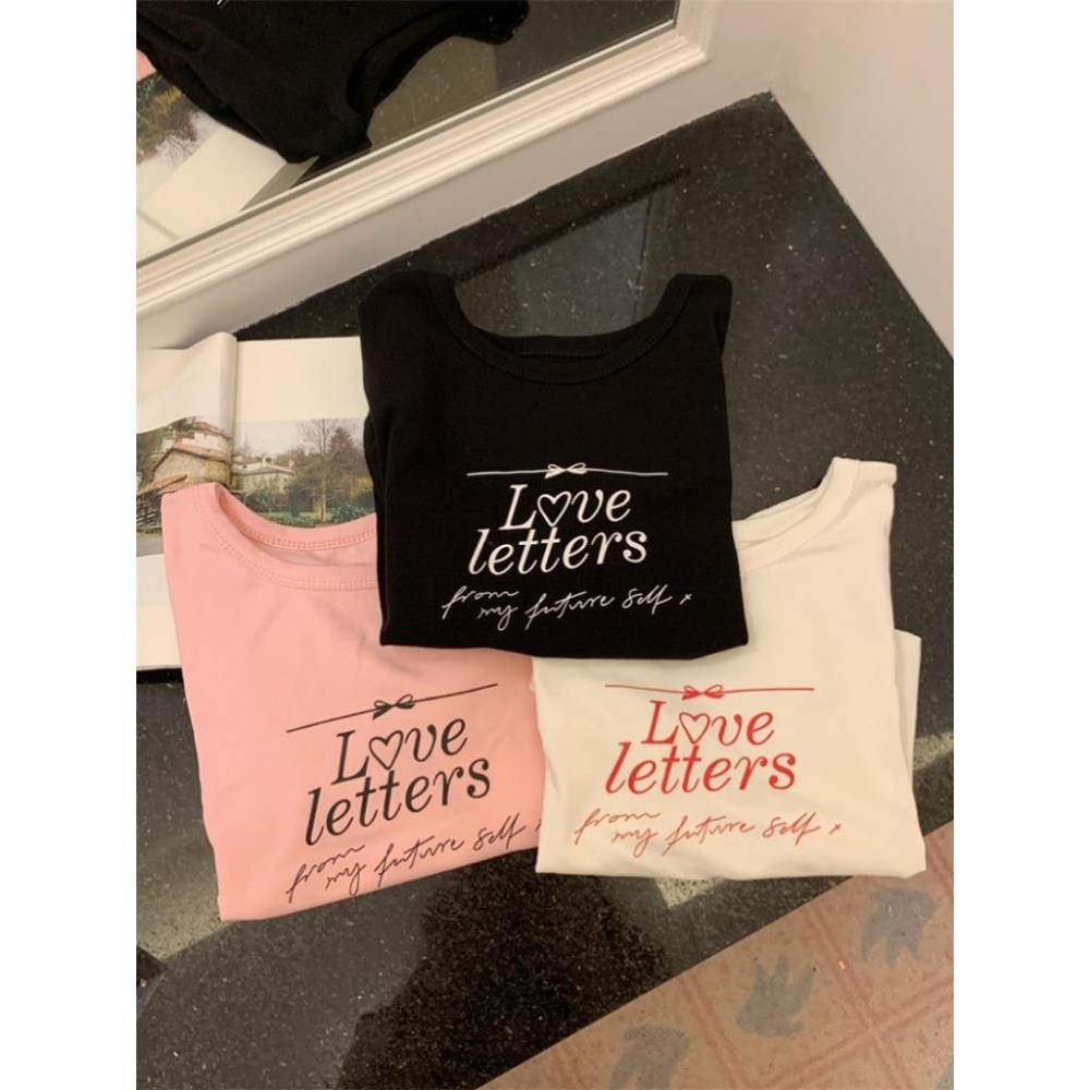 【RENA小舖 台灣現貨每天出】棉質英文字母印花短袖上衣_春夏/美式/個性/修身/上衣/簡約/精梳棉【R21769】-細節圖2