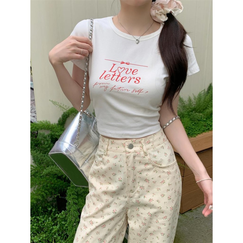 【RENA小舖 台灣現貨每天出】棉質英文字母印花短袖上衣_春夏/美式/個性/修身/上衣/簡約/精梳棉【R21769】-細節圖5