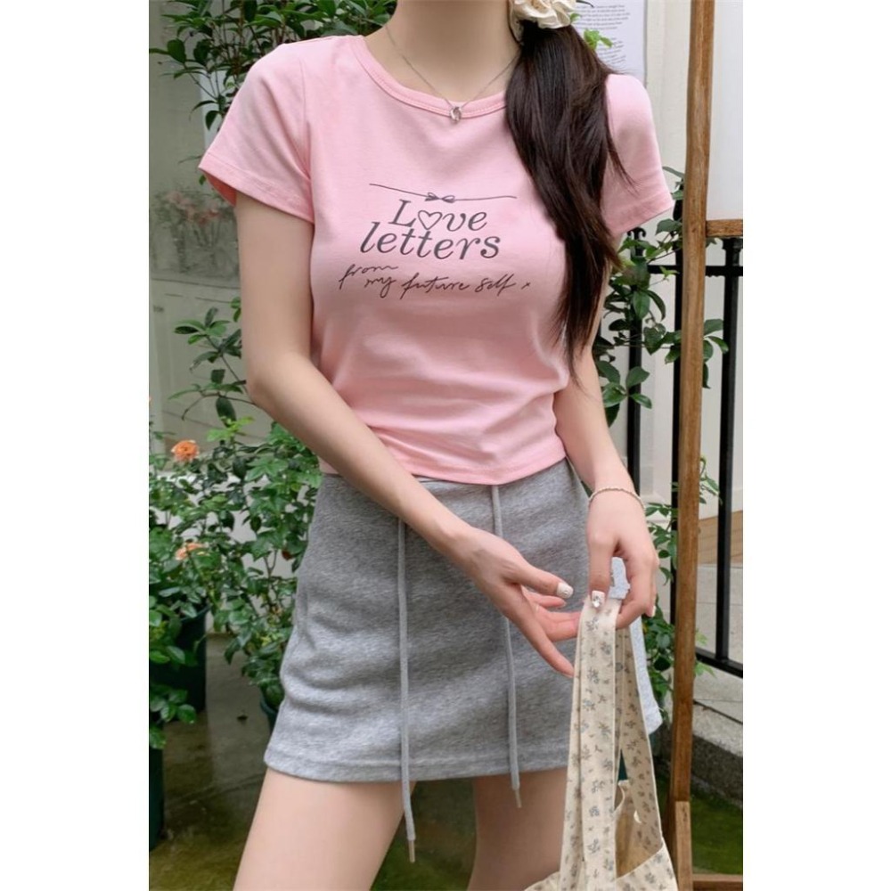 【RENA小舖 台灣現貨每天出】棉質英文字母印花短袖上衣_春夏/美式/個性/修身/上衣/簡約/精梳棉【R21769】-細節圖7