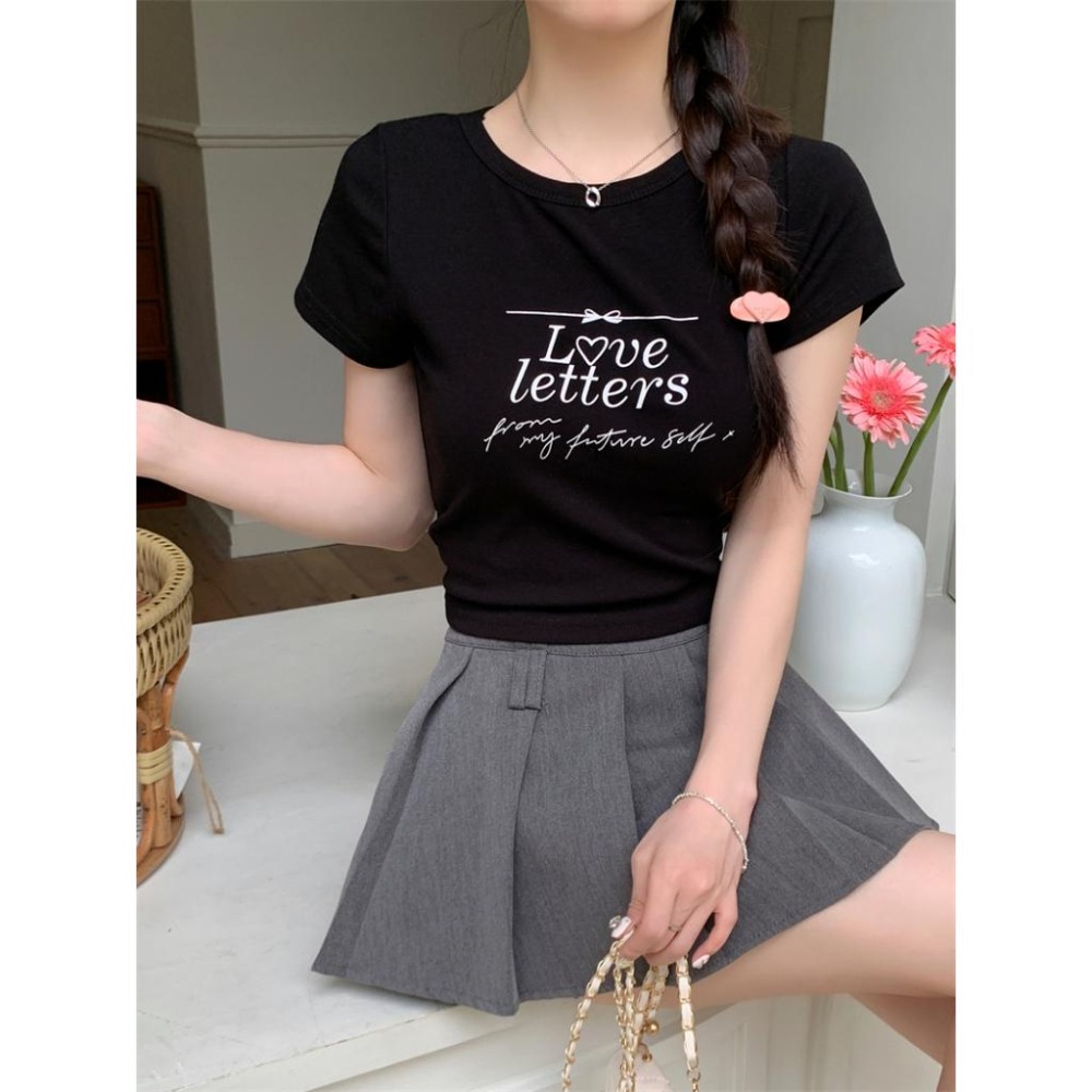 【RENA小舖 台灣現貨每天出】棉質英文字母印花短袖上衣_春夏/美式/個性/修身/上衣/簡約/精梳棉【R21769】-細節圖8