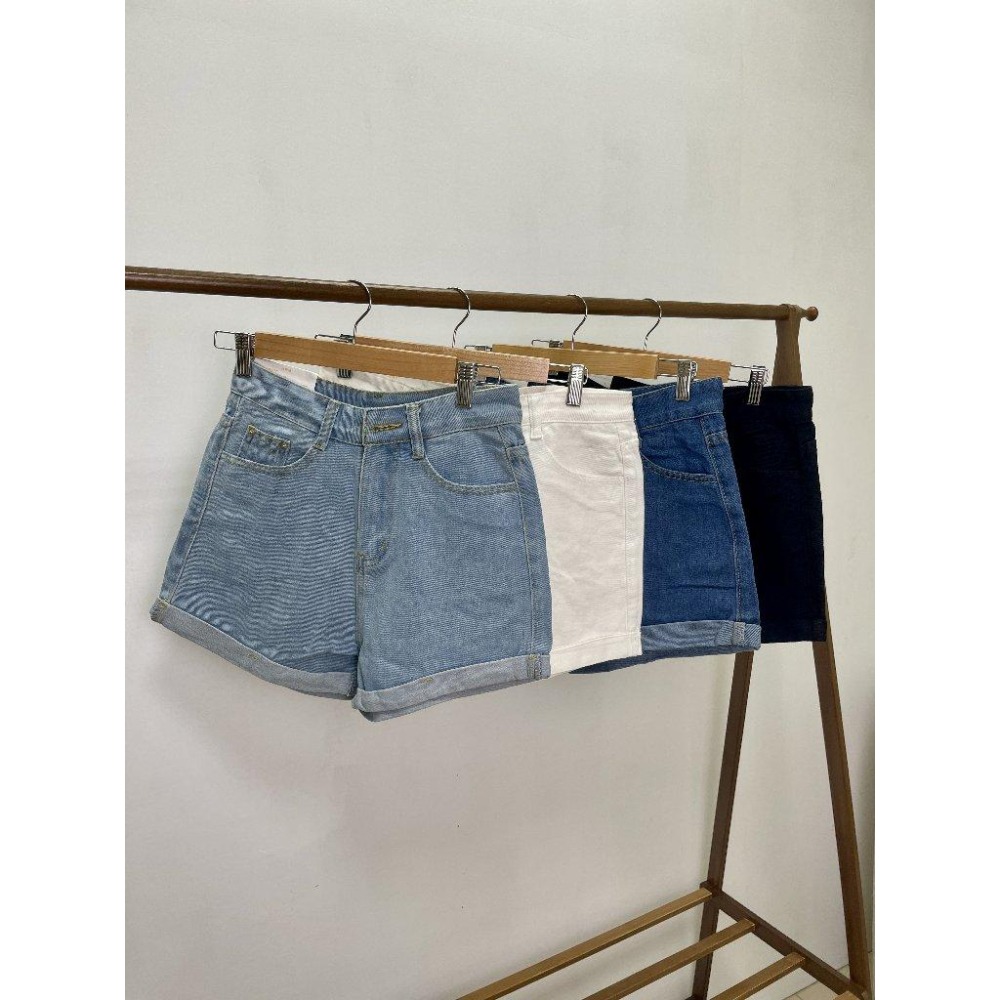 【RENA小舖 台灣現貨每天出】高腰捲邊牛仔短褲/夏季/百搭/顯瘦/女裝/多色/網美/韓系/可愛【R21742】-細節圖6