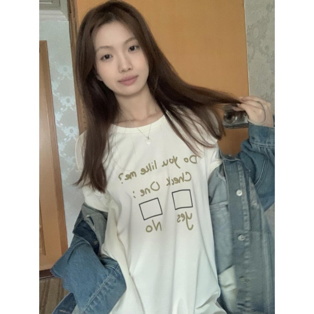 【RENA小舖 台灣現貨每天出】字母印花T恤/韓版/百搭/休閒/可愛/上衣/短袖上衣/男友T/情侶裝【R21812】-細節圖3