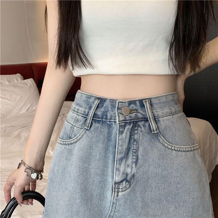 【RENA小舖 台灣現貨每天出】辣妹牛仔半身褲裙 A字裙 裙褲 短裙 包臀裙 百搭 高腰裙 韓系【R21720】-細節圖5