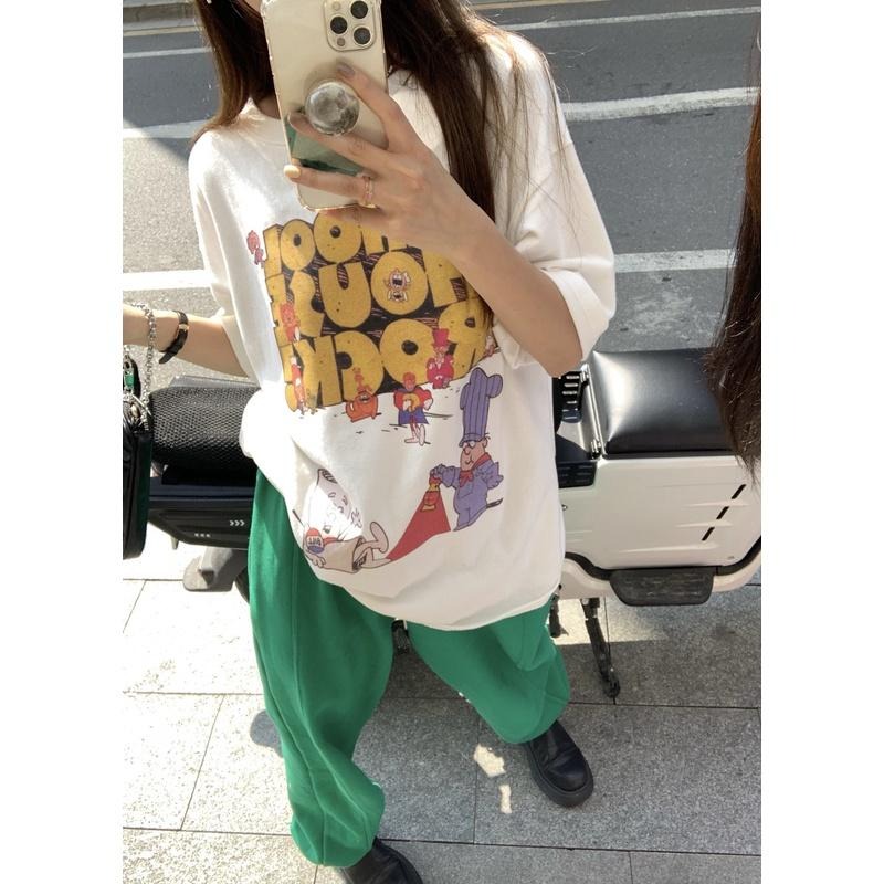 【RENA小舖 台灣現貨每天出】卡通印花舒適棉質短袖T恤/夏季/休閒/百搭/可愛【R20032】-細節圖5