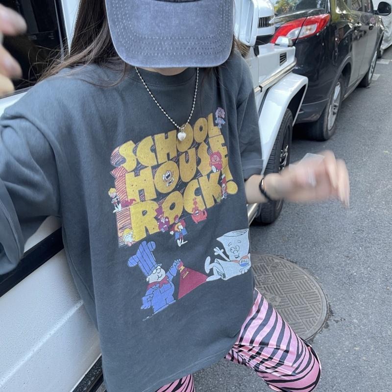 【RENA小舖 台灣現貨每天出】卡通印花舒適棉質短袖T恤/夏季/休閒/百搭/可愛【R20032】-細節圖6