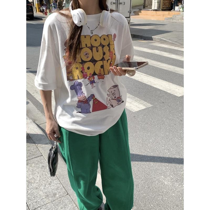 【RENA小舖 台灣現貨每天出】卡通印花舒適棉質短袖T恤/夏季/休閒/百搭/可愛【R20032】-細節圖7