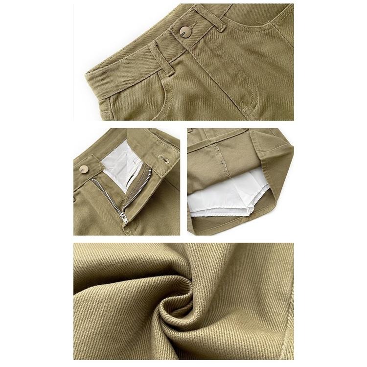 【RENA小舖 台灣現貨每天出】高腰顯瘦A字側開叉牛仔短裙/韓系/OOTD/防走光【R20381】-細節圖4