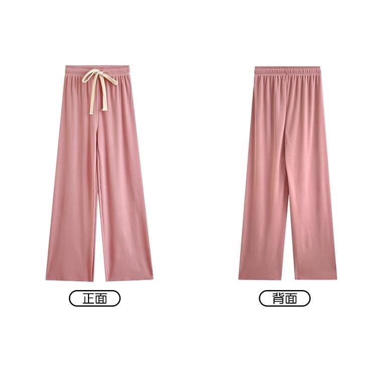 【RENA小舖 台灣現貨每天出】冰絲抽繩休閒長褲/寬鬆/運動/高腰/顯瘦/休閒褲/薄款【R20212】-細節圖3