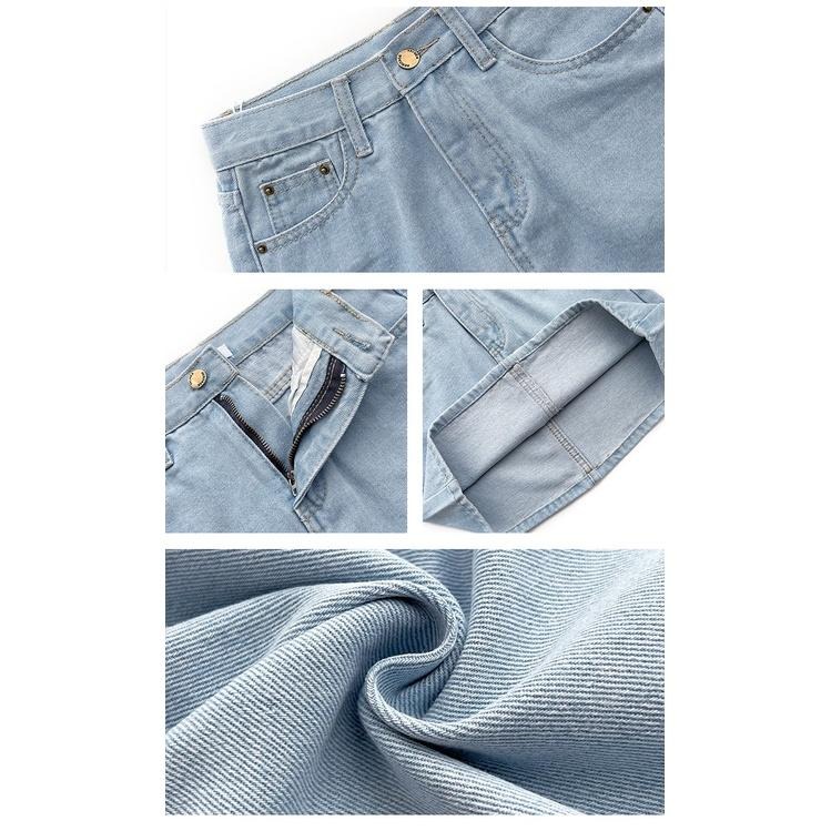 【RENA小舖 台灣現貨每天出】告別假胯寬A字形百搭包臀牛仔短裙/高腰牛仔短裙/修身/短裙/遮胯【R20258】-細節圖3