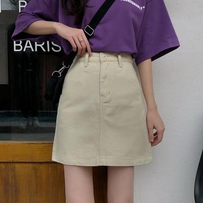 【RENA小舖 台灣現貨每天出】薄荷小清新🍃｜糖果色牛仔半身裙_百搭/可愛/清新/裙子/短裙【R21420】-細節圖2