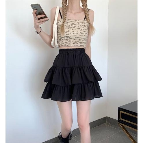 【RENA小舖 台灣現貨每天高腰鬆緊蛋糕短裙_春夏季/A字形短裙/顯瘦/氣質/韓系/蛋糕裙/彈性【R21452】-細節圖8