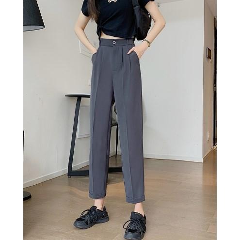 【RENA小舖 台灣現貨每天出】休閒韓版西裝九分褲_韓系/九分褲/寬鬆/鬆緊/長褲/休閒褲/西裝褲【R21448】-細節圖9