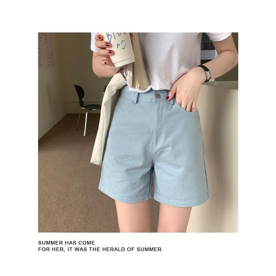 【RENA小舖 台灣現貨每天出】多巴胺穿搭夏季復古休閒短褲/短褲/休閒短褲/顯腿長/糖果色【R18413】-細節圖4
