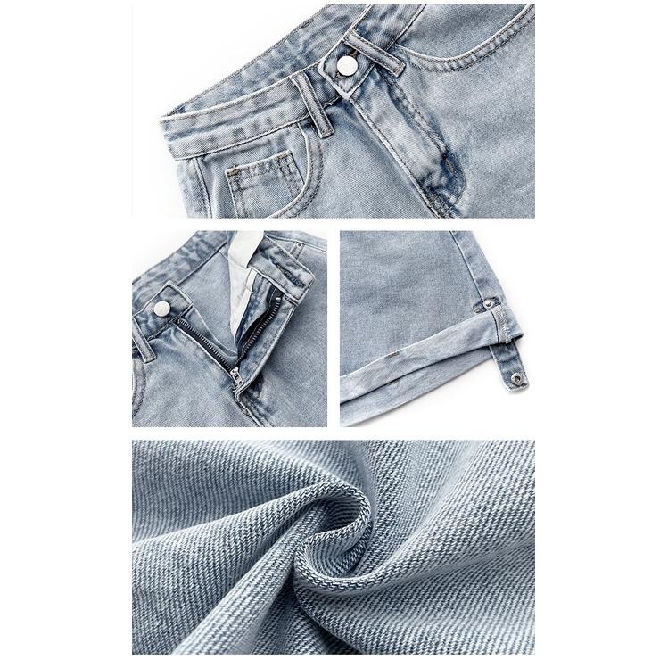 【RENA小舖 台灣現貨每天出】復古刷色仿舊高腰短褲_牛仔短褲/水洗/高腰短褲/基本款牛仔短褲【R20289】-細節圖5