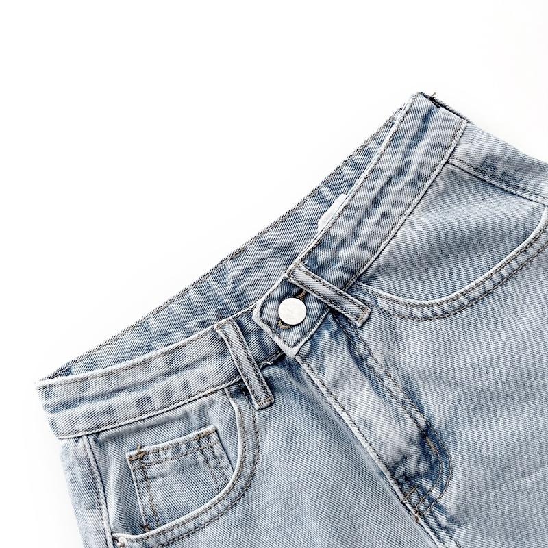 【RENA小舖 台灣現貨每天出】復古刷色仿舊高腰短褲_牛仔短褲/水洗/高腰短褲/基本款牛仔短褲【R20289】-細節圖7