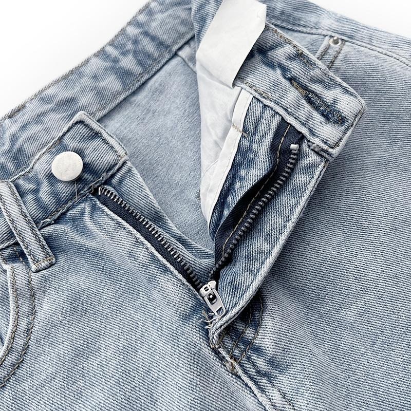 【RENA小舖 台灣現貨每天出】復古刷色仿舊高腰短褲_牛仔短褲/水洗/高腰短褲/基本款牛仔短褲【R20289】-細節圖9