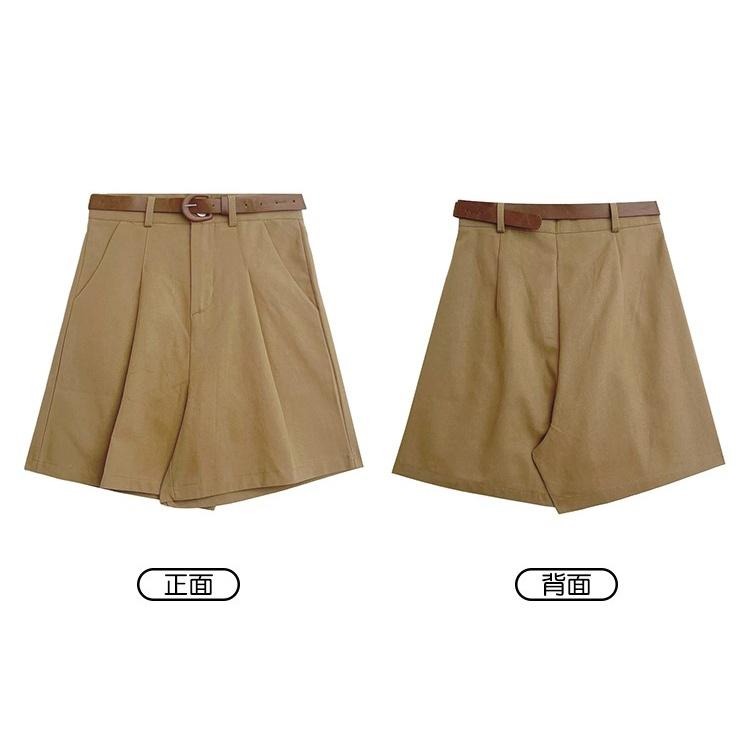 【RENA小舖 台灣現貨每天出】日系膠卷📷｜復古西裝短褲_簡約/顯瘦/純色/西裝短褲/短褲【R20215】-細節圖3