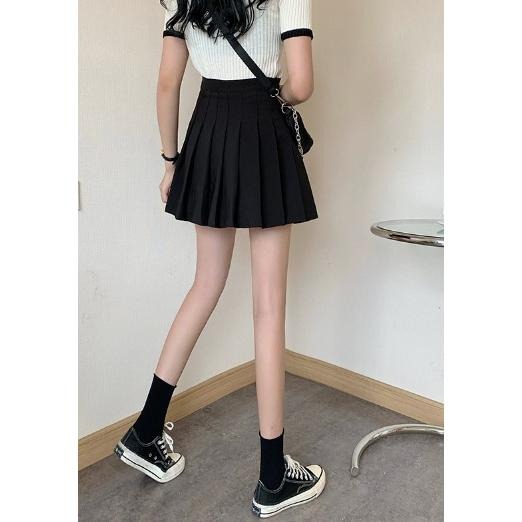 【RENA小舖 台灣現貨每天出】高腰A字形顯瘦西裝百褶短裙_百搭/高腰/顯瘦/短裙/百褶裙/西裝【R21447】-細節圖3