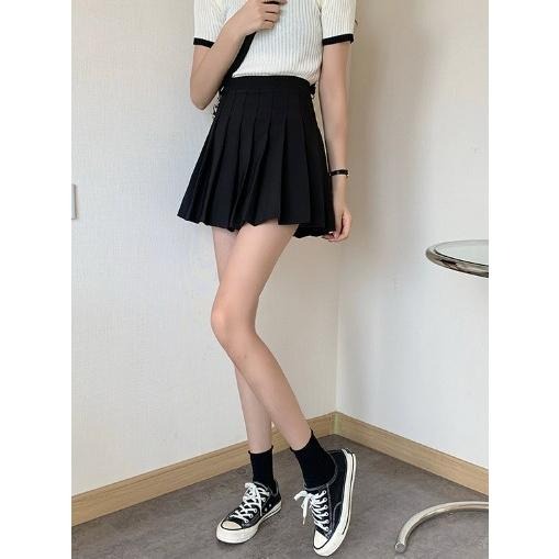 【RENA小舖 台灣現貨每天出】高腰A字形顯瘦西裝百褶短裙_百搭/高腰/顯瘦/短裙/百褶裙/西裝【R21447】-細節圖8