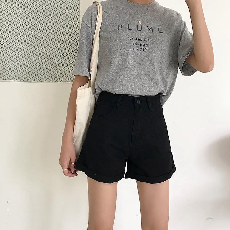 【RENA小舖 台灣現貨每天出】春夏好搭檔👭｜大地色捲邊牛仔短褲_現貨/高腰/休閒/牛仔短褲【R15372】-細節圖4