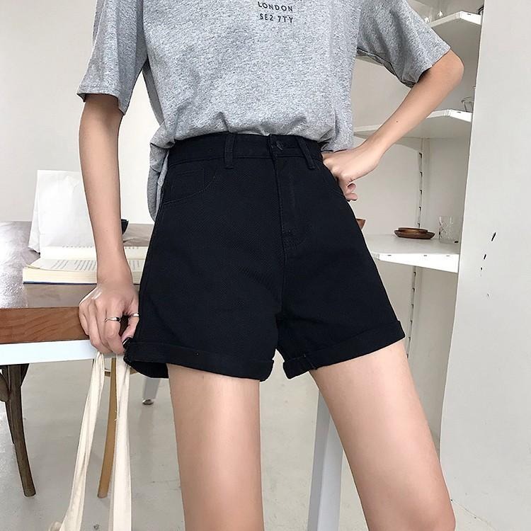 【RENA小舖 台灣現貨每天出】春夏好搭檔👭｜大地色捲邊牛仔短褲_現貨/高腰/休閒/牛仔短褲【R15372】-細節圖5