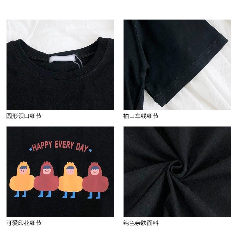 【RENA小舖 台灣現貨每天出】夏日趣味卡通字母印花短袖圓領上衣_春夏/簡約/舒適/圓領/T恤上衣【R18018】-細節圖2