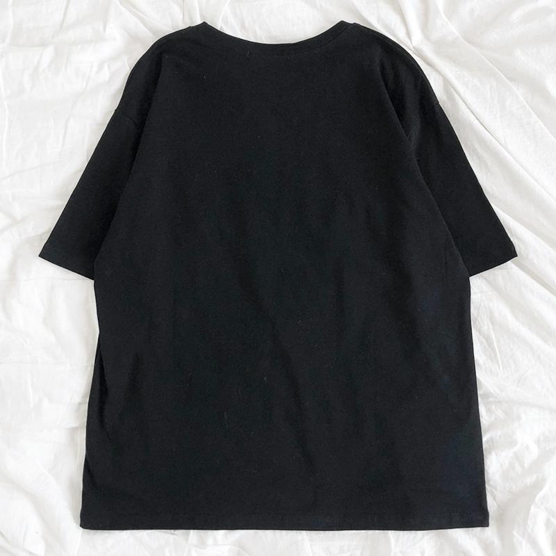 【RENA小舖 台灣現貨每天出】夏日趣味卡通字母印花短袖圓領上衣_春夏/簡約/舒適/圓領/T恤上衣【R18018】-細節圖3