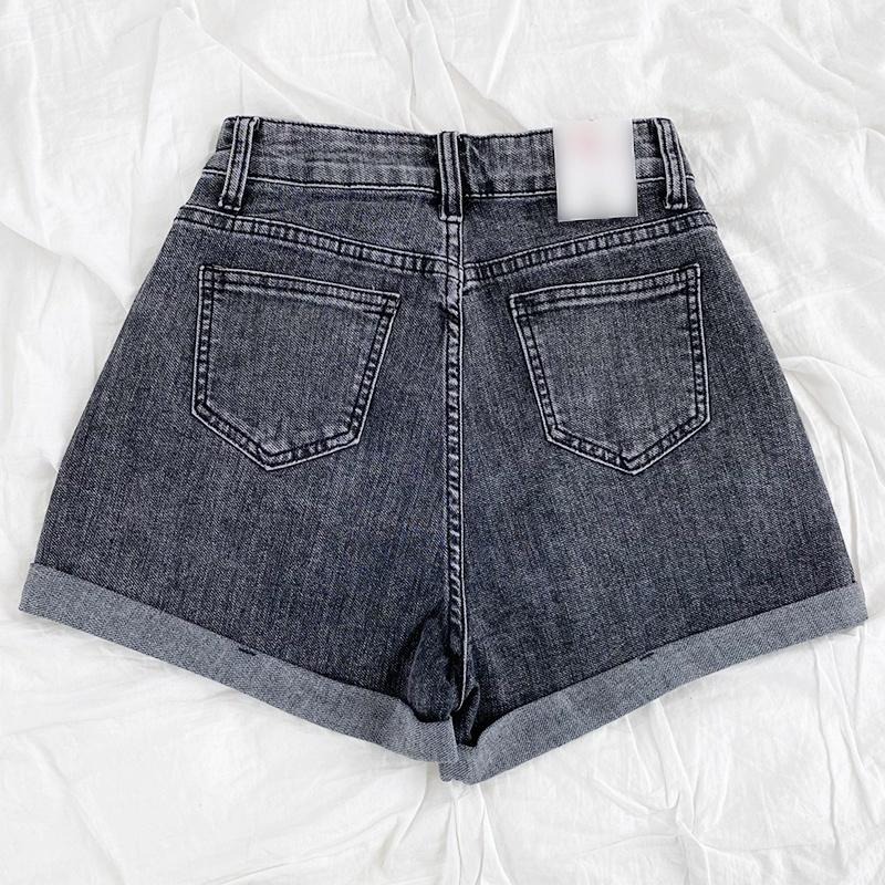 【RENA小舖 台灣現貨每天出】椰汁海灘🏝｜捲邊休閒牛仔短褲_現貨/高腰/牛仔短褲/短褲【R18841】-細節圖2