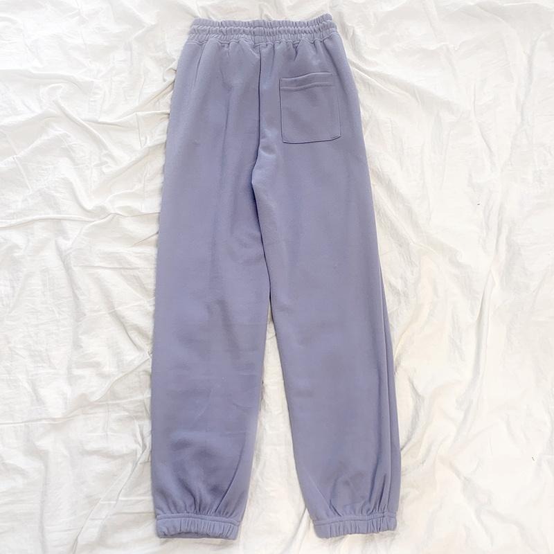 【RENA小舖 台灣現貨每天出】元氣少女束腳活力運動風早秋鬆緊高腰綁帶寬鬆舒適直筒長褲【R18992】-細節圖6