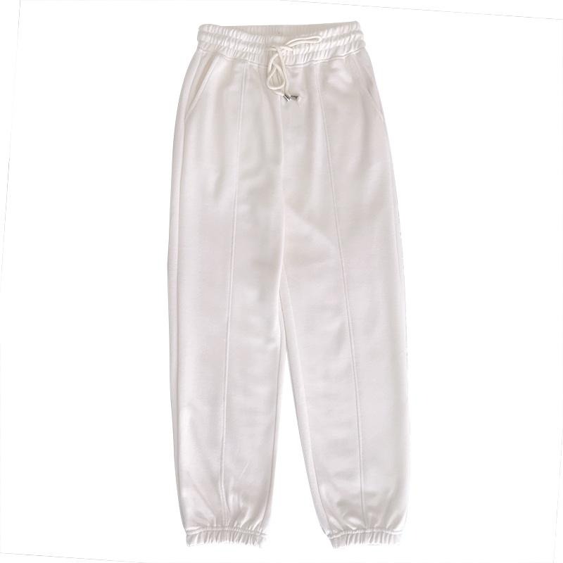 【RENA小舖 台灣現貨每天出】元氣少女束腳活力運動風早秋鬆緊高腰綁帶寬鬆舒適直筒長褲【R18992】-細節圖8