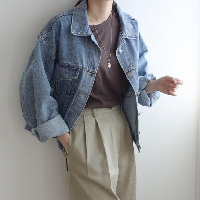 【RENA小舖 台灣現貨每天出】騎車不怕風大🛵｜復古做舊牛仔外套_百搭/寬鬆/牛仔外套【R11796】-細節圖6