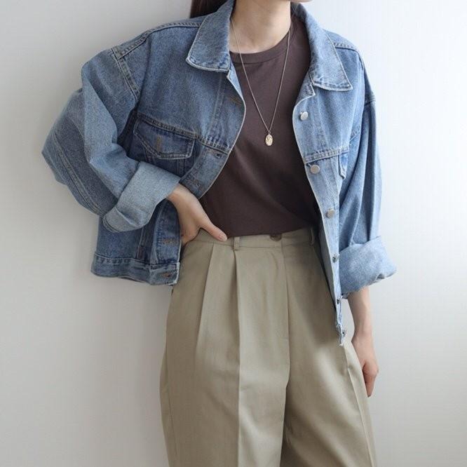 【RENA小舖 台灣現貨每天出】騎車不怕風大🛵｜復古做舊牛仔外套_百搭/寬鬆/牛仔外套【R11796】-細節圖8