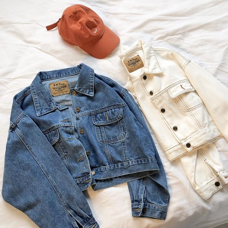 【RENA小舖 台灣現貨每天出】活力女孩必備🔅｜復古牛仔外套_/百搭/短款/牛仔外套【R11832】-細節圖2