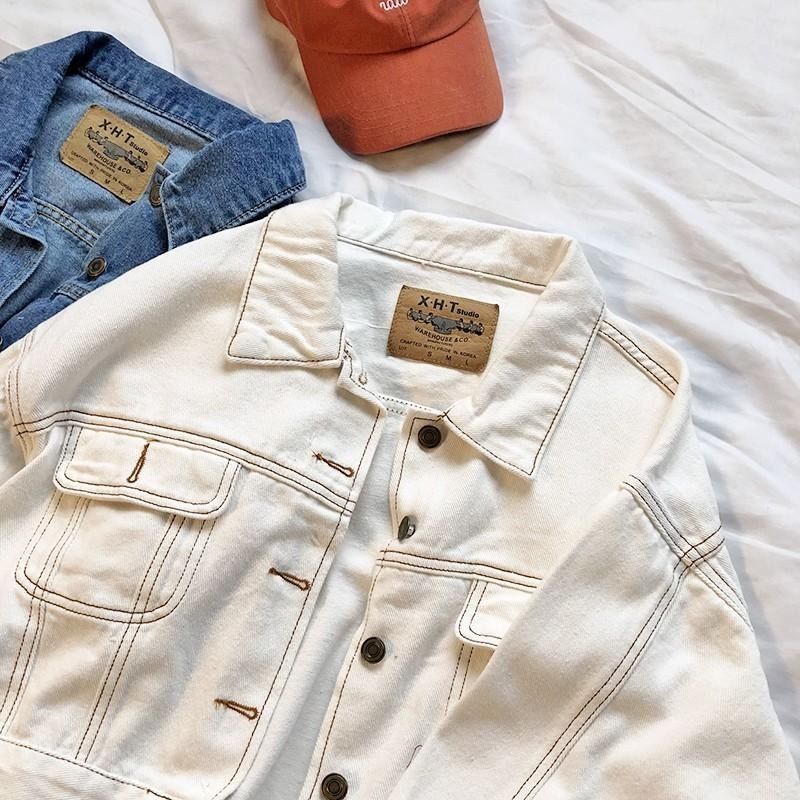 【RENA小舖 台灣現貨每天出】活力女孩必備🔅｜復古牛仔外套_/百搭/短款/牛仔外套【R11832】-細節圖3