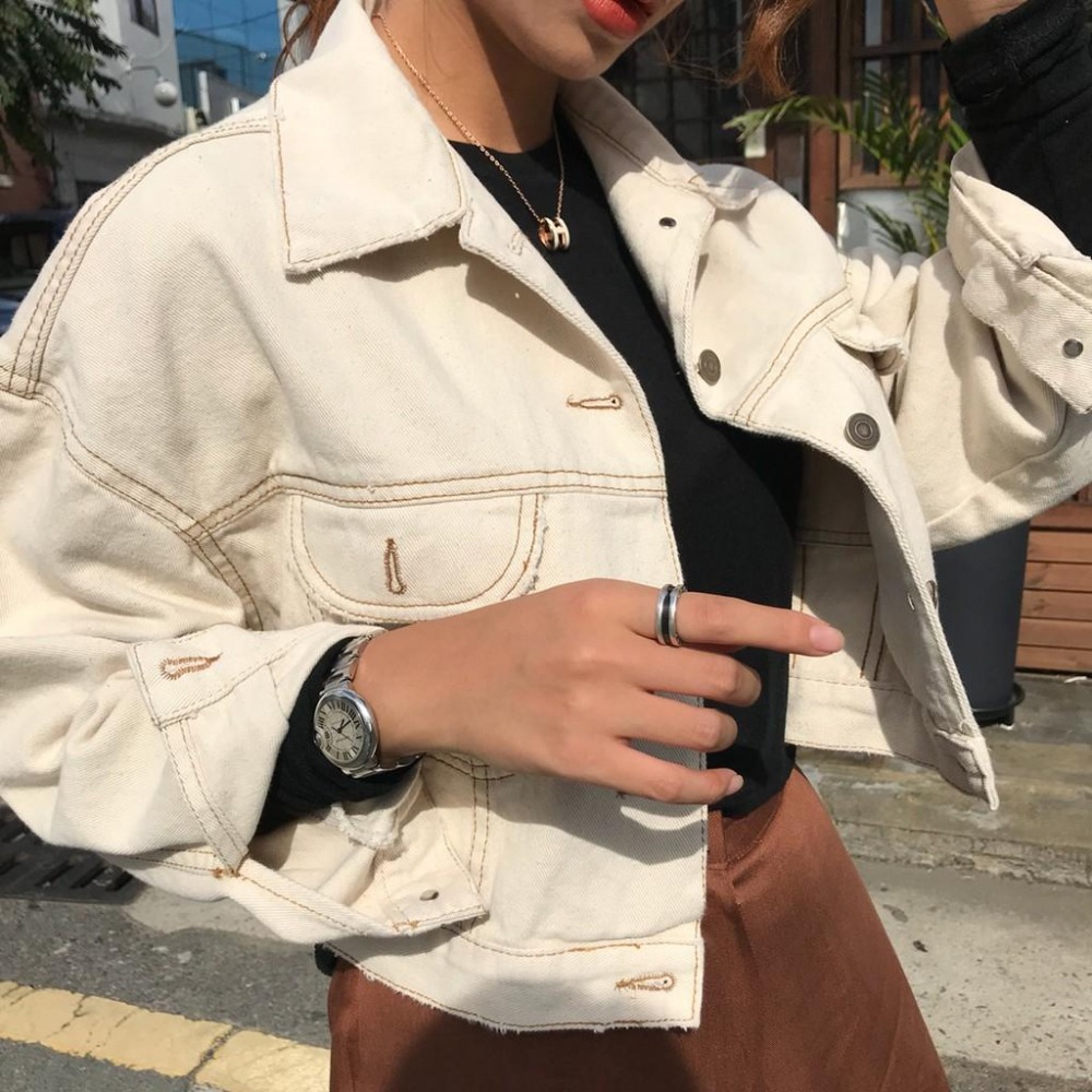 【RENA小舖 台灣現貨每天出】活力女孩必備🔅｜復古牛仔外套_/百搭/短款/牛仔外套【R11832】-細節圖6