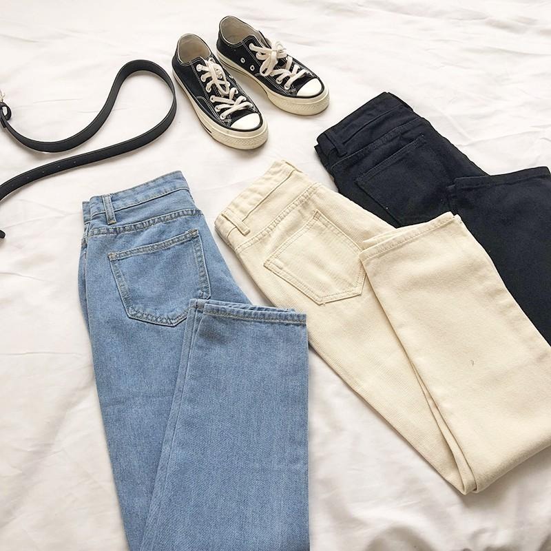 【RENA小舖 台灣現貨每天出】春夏基礎好穿水洗做舊好質量高腰顯瘦休閒直筒牛仔九分褲 【R11990】-細節圖2