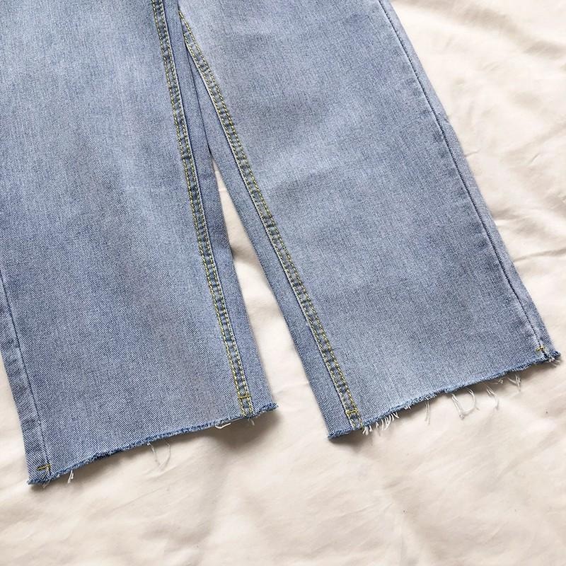 【RENA小舖 台灣現貨每天出】隨性撕邊😎｜淺藍直筒牛仔褲_高腰/休閒/百搭/直筒褲/牛仔褲【R12197】-細節圖9