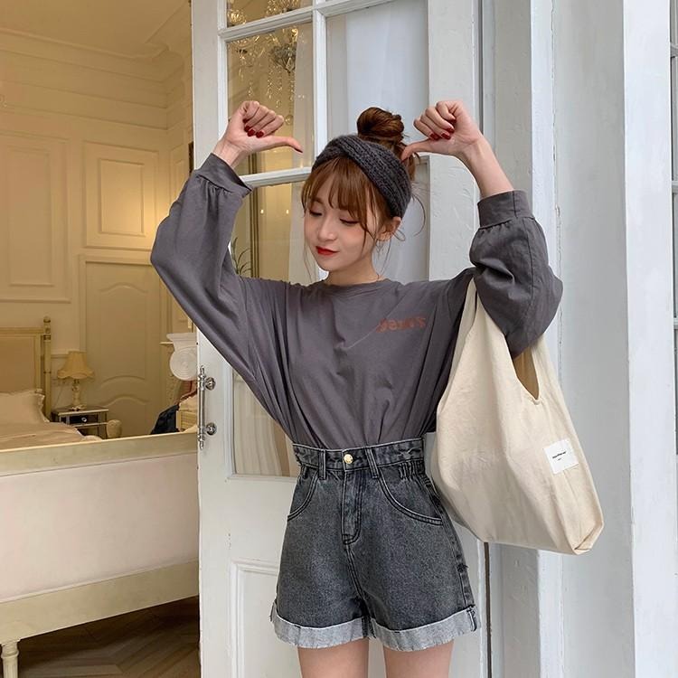 【RENA小舖 台灣現貨每天出】夏夜少女🌷｜復古捲邊牛仔短褲_高腰/百搭/休閒/短褲/牛仔褲【R12262】-細節圖7