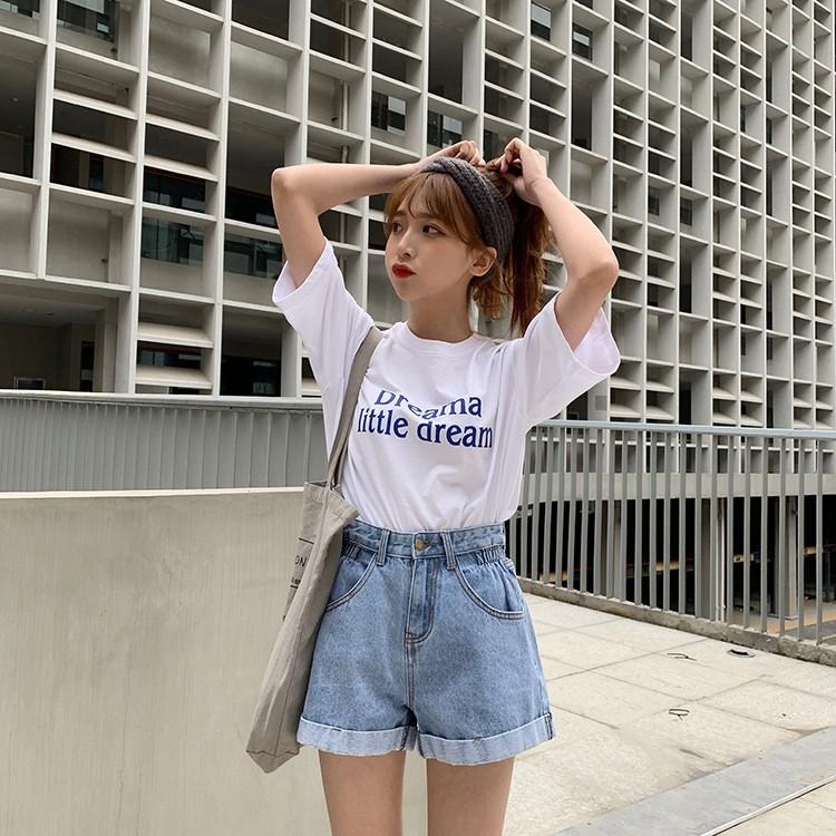 【RENA小舖 台灣現貨每天出】夏夜少女🌷｜復古捲邊牛仔短褲_高腰/百搭/休閒/短褲/牛仔褲【R12262】-細節圖9