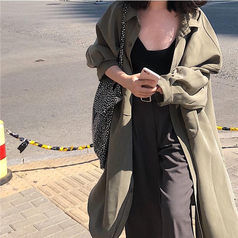 【RENA小舖 台灣現貨每天出】鐵塔的午後🗼｜慵懶長袖風衣外套_簡約/氣質/慵懶/長袖/外套【R21104】-細節圖5