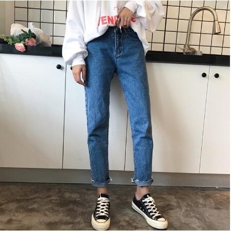 【RENA小舖 台灣現貨每天出】大學生基礎款🙆‍♀️｜水洗感牛仔九分褲_百搭/高腰/牛仔褲/長褲【R11874】-細節圖7