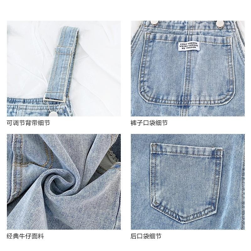 【RENA小舖 台灣現貨每天出】舊巷的小小身影  牛仔背帶五分吊帶褲_日系/寬鬆/顯瘦/短褲【R18491】-細節圖2