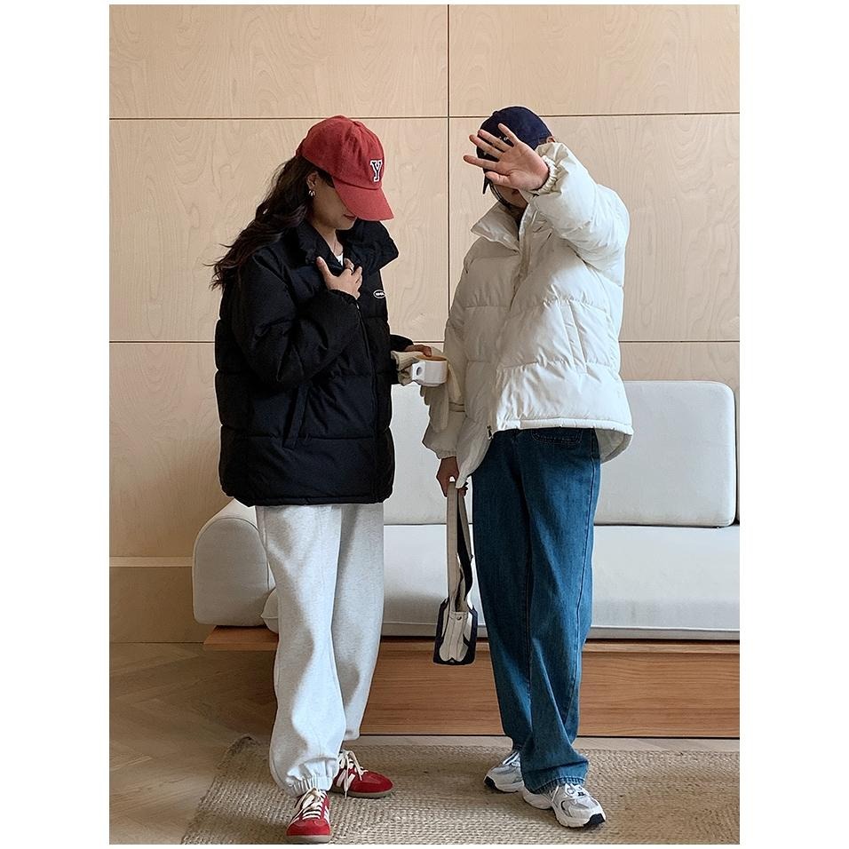 【RENA小舖 台灣現貨每天出】韓系東大門款短版立領羽絨外套/短版大衣/冬天必備【R22054】-細節圖9