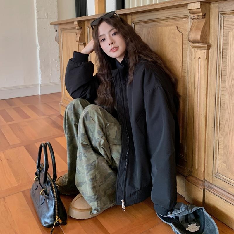 【RENA小舖 台灣現貨每天出】美式復古飛行外套/雙拉鍊/情侶外套/棒球外套/純棉外套【R22050】-細節圖3