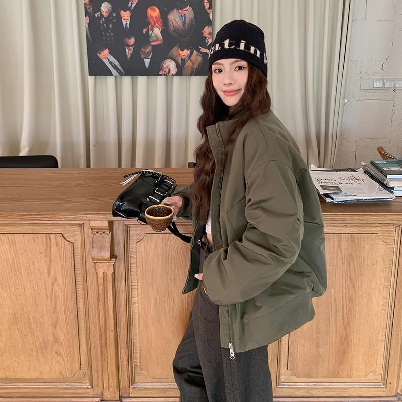 【RENA小舖 台灣現貨每天出】美式復古飛行外套/雙拉鍊/情侶外套/棒球外套/純棉外套【R22050】-細節圖5