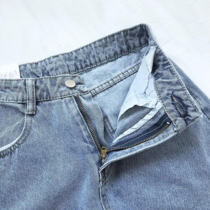 【RENA小舖 台灣現貨每天出】復古水洗高腰牛仔褲/大尺碼/日常/簡約/百搭/長褲/牛仔褲【R12804】-細節圖4