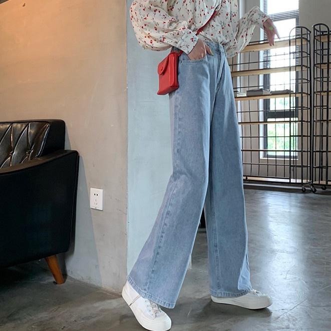 【RENA小舖 台灣現貨每天出】復古水洗高腰牛仔褲/大尺碼/日常/簡約/百搭/長褲/牛仔褲【R12804】-細節圖5